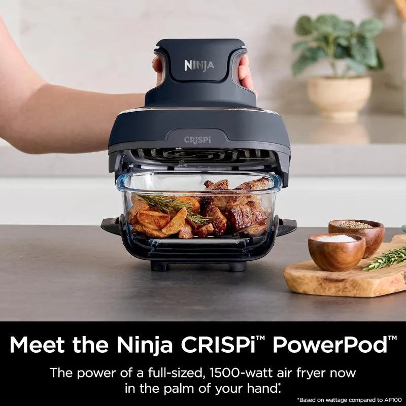 Ninja Crispi 4-in-1 Portable Glass Cooking System – Air Fry, Bake, Reheat & Store