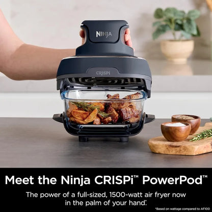 Ninja Crispi 4-in-1 Portable Glass Cooking System – Air Fry, Bake, Reheat & Store